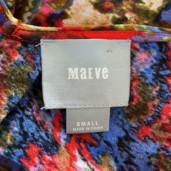 Anthropologie Maeve Watercolor Medallion Mini Sheath Dress Red Multi Small - Picture 8 of 9